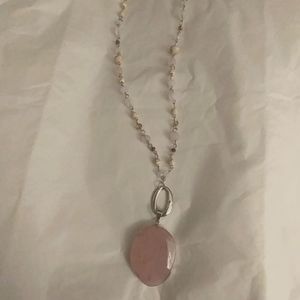 NEW Beautiful Semi Precious Pink Stone Necklace